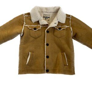 Osh Kosh Faux Suede Sherpa Lined Fuzzy Soft Furry Warm Jacket / Coat Camel 5 T